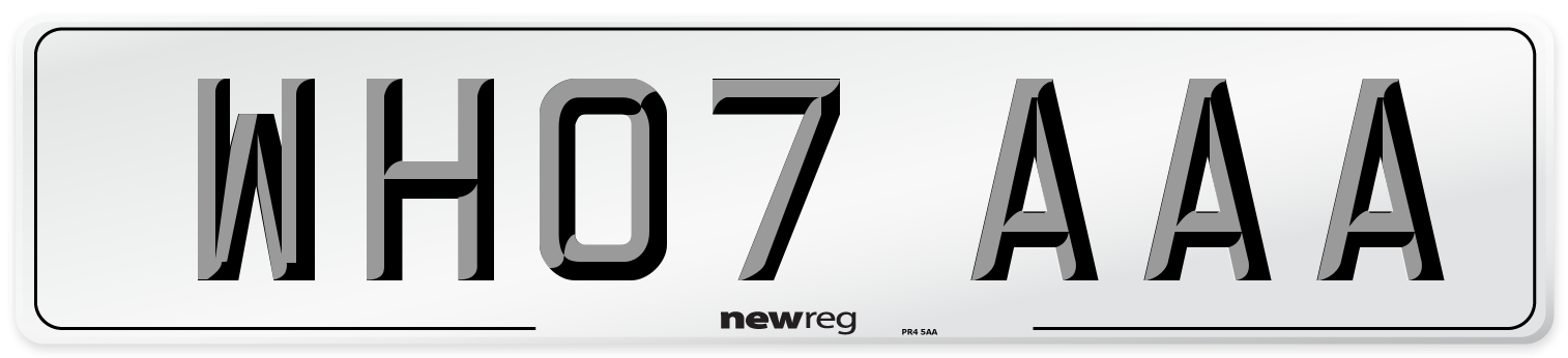WH07 AAA Number Plate from New Reg